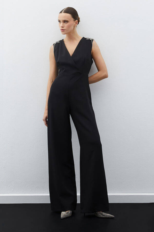 Accessorized Jumpsuit - BLACK - 1