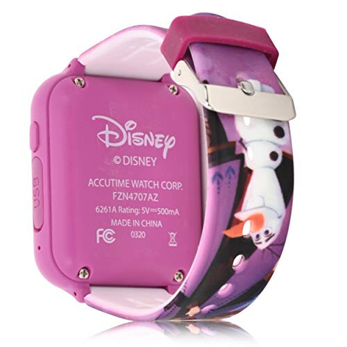 Accutime Bolalar Disney Frozen Smart Watch Kamera bilan Bolalar va Go'daklar uchun - O'yinlar, Ovoz yozuvchi, Kalkulyator, Pedometr, Signal, Sekundomer bilan Interaktiv Smartwatch - 4