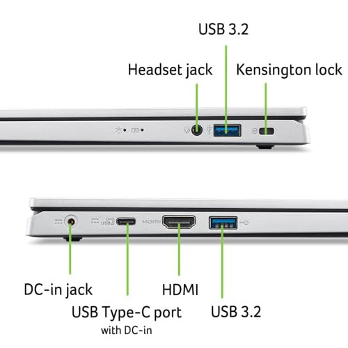 Acer Aspire Go 15 Slim Noutbuk | 15.6 dyuym Full HD IPS 1080P Displey | Intel Core i3-N305 | Intel UHD Grafika | 8GB LPDDR5 | 128GB HD | Wi-Fi 6 | AI PC | Windows 11 Home S rejimida | AG15-31P-3947 - 4