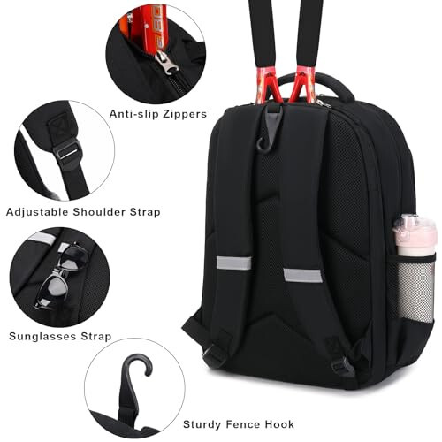 ACESAK Tennis Backpack Tennis Bag for Women Men - Tennis Bag Holds 2 Rackets, Badminton Squash, Pickleball Paddles Balls - 5