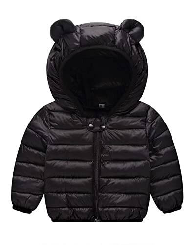 Achiyi Winter Coats Puffer Padded Jacket for Toddler Boys Girls Kids Light Outwear Cute Bear Ears with Hoods Clothing - 2