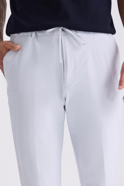 Açık Mavi Comfort Fit Beli Lastikli Spor Pantolon - 3