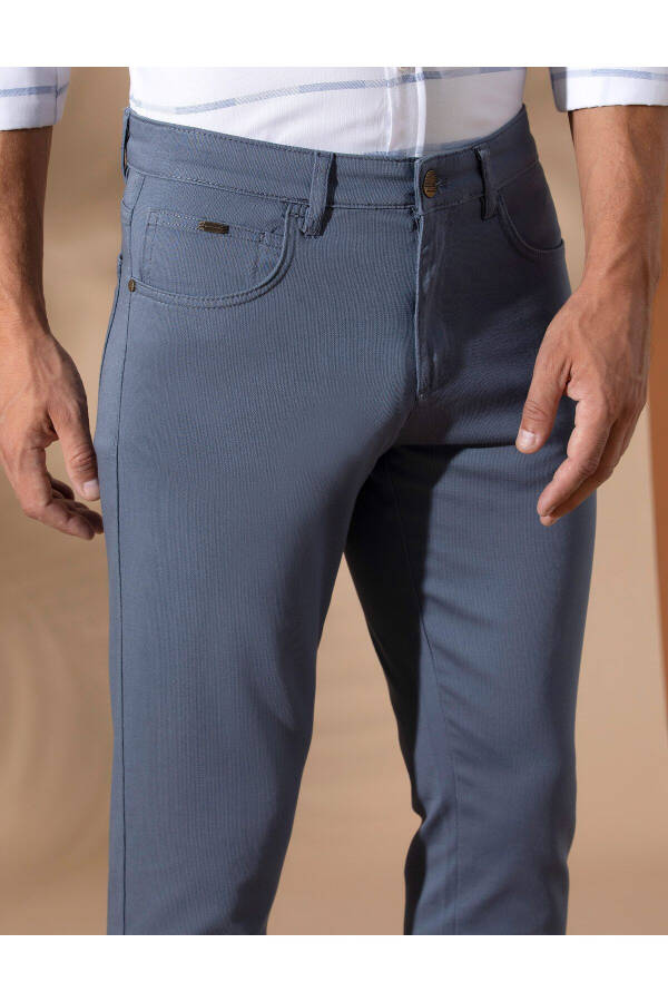 Açık mavi slim fit 5 cep chino pantolon - 5