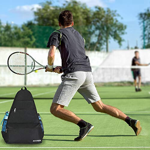 ACOSEN Tenis Çantası Tenis Sırt Çantası - Kadın ve Erkekler İçin Büyük Tenis Çantaları, Tenis Raketi, Pikap Topuzları, Badminton Raketi, Squash Raketi, Toplar ve Diğer Aksesuarlar İçin - 6