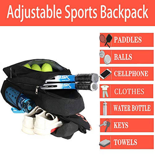 ACOSEN Tennis Bag Tennis Backpack - Large Tennis Bags for Women and Men to Hold Tennis Racket,Pickleball Paddles, Badminton Racquet, Squash Racquet,Balls and Other Accessories - 5