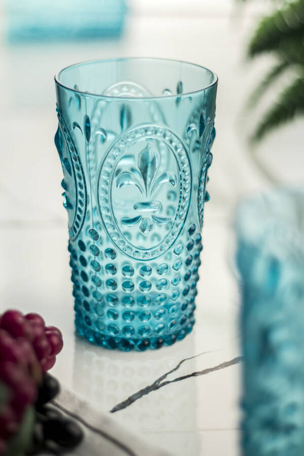 Acrylic Aquamarine Set of 6 Tall Glasses & Water Beverage Glasses 750 ml (Large Size & Not Glass) - 2