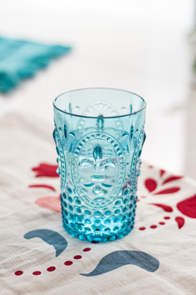 Acrylic Aquamarine Single Short Cup & Water Soft Drink Coffee Side Cup 400 ml ( Not Glass ) - 1