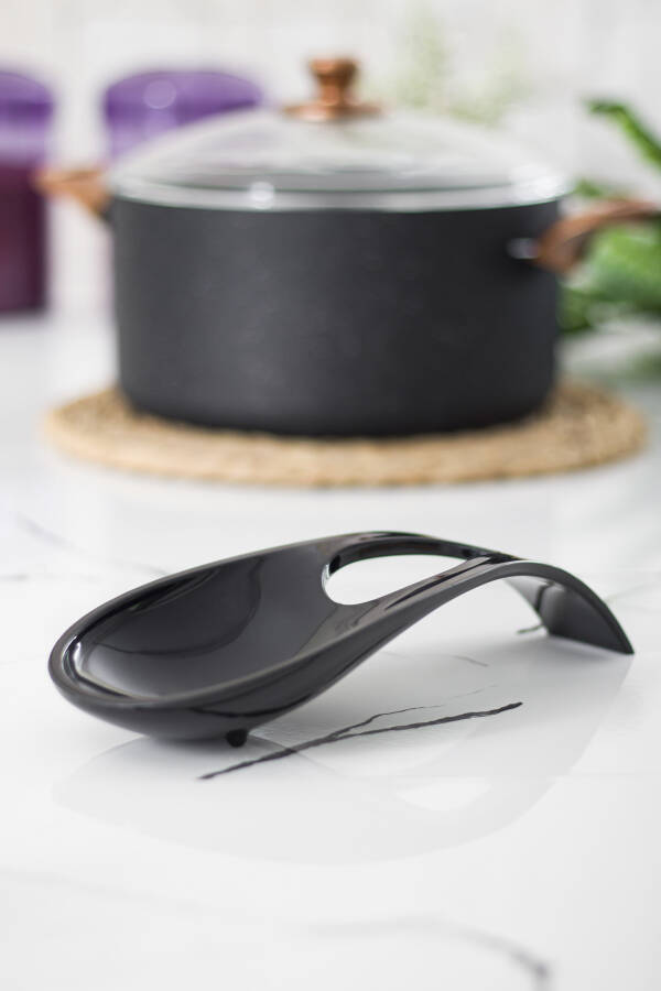 Acrylic Black Countertop Dirty Spoon & Ladle Holder - 6