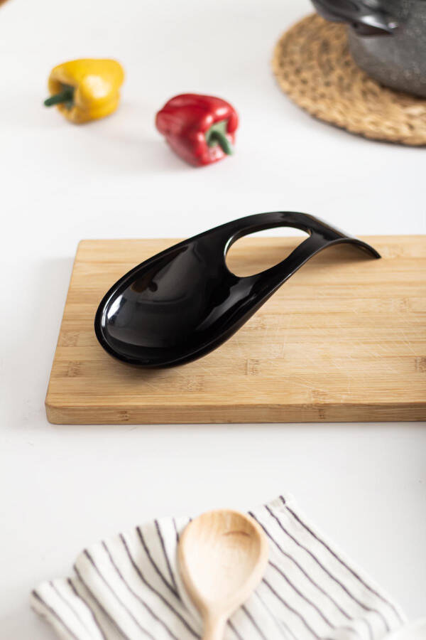 Acrylic Black Countertop Dirty Spoon & Ladle Holder - 4