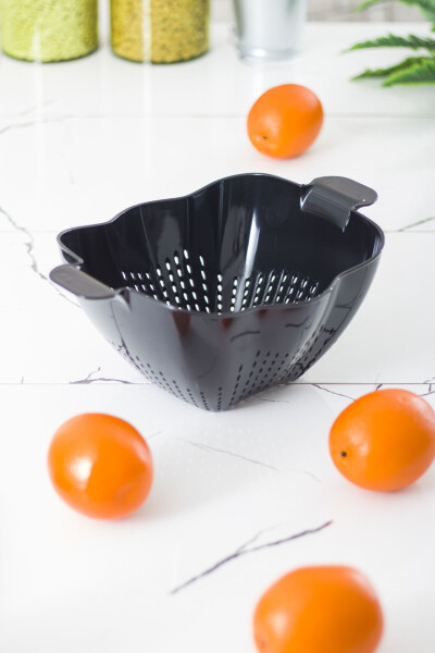 Acrylic Black Pasta Strainer & Vegetable Fruit Strainer - 2