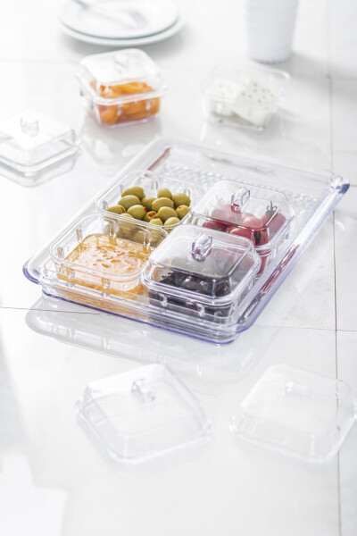 Acrylic Clear 6-Piece Lidded Breakfast Breakfast Set & Storage Container (Not Glass) - 6