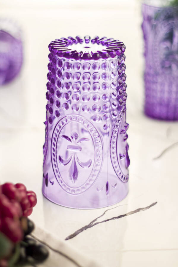 Acrylic Purple 6-Piece Tall Glass & Water Beverage Glass 750 ml (Large Size & Not Glass) - 3