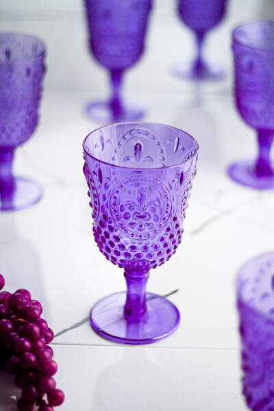 Acrylic Purple Single Goblet & Water Beverage Coffee Side Glass 450 ml (Not Glass) - 5