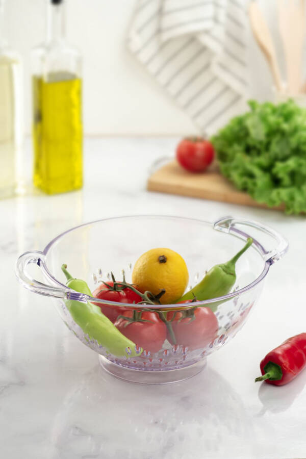 Acrylic Transparent Pasta Strainer & Vegetable Fruit Strainer - 1