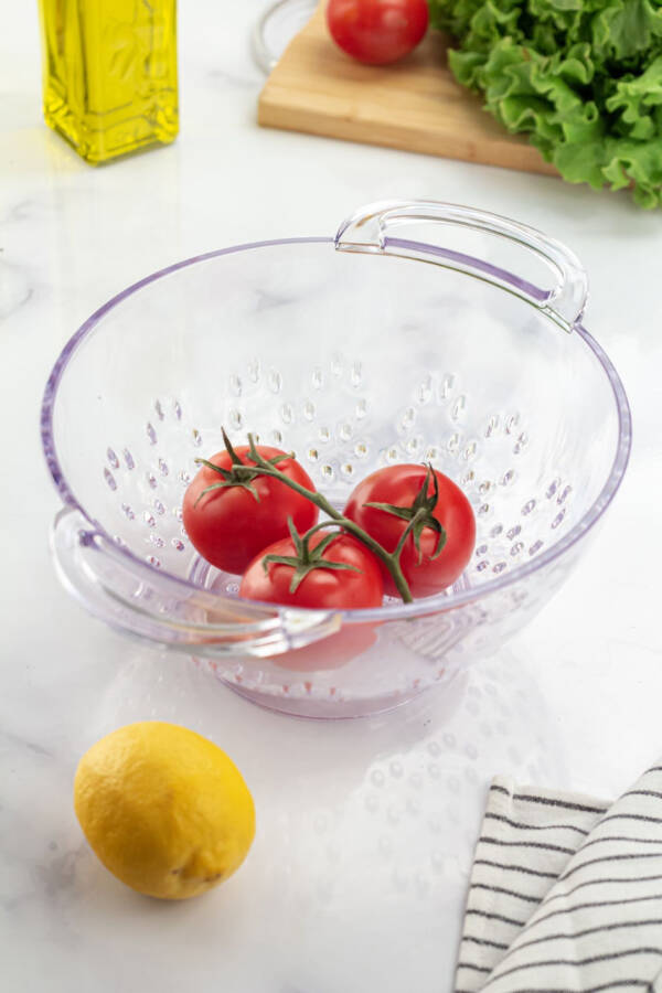 Acrylic Transparent Pasta Strainer & Vegetable Fruit Strainer - 2