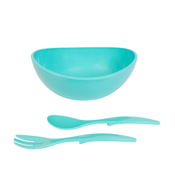 Acrylic Turquoise Spoon Salad Bowl & Mixing Bowl - 6