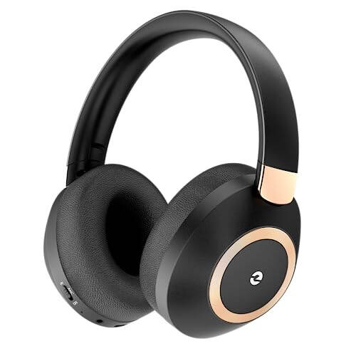 Active Noise Cancelling Headphones, 100H Playtime Headphones Wireless Bluetooth, Bluetooth Headphones with Microphone, Over Ear Wireless Headphones with Deep Bass,Fast Charging for Travel,Office,Home - 1