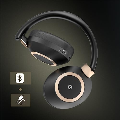 Active Noise Cancelling Headphones, 100H Playtime Headphones Wireless Bluetooth, Bluetooth Headphones with Microphone, Over Ear Wireless Headphones with Deep Bass,Fast Charging for Travel,Office,Home - 3