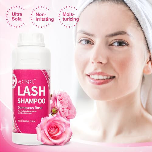 ACTROL Lash Extension Cleanser Rose 500ml Eyelash Shampoo Lash Cleanser Foam with Salon and Home Care - 3