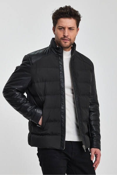 Adam & Eve Hunter Black Fabric Trimmed Leather Jacket - 10