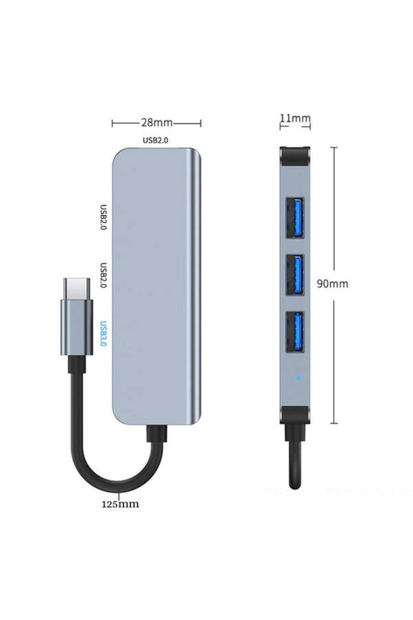 Адаптер-разветвитель Type-C 1xUSB 3.0 3xUSB 2.0 Hub OTG Byl-2013t - 4