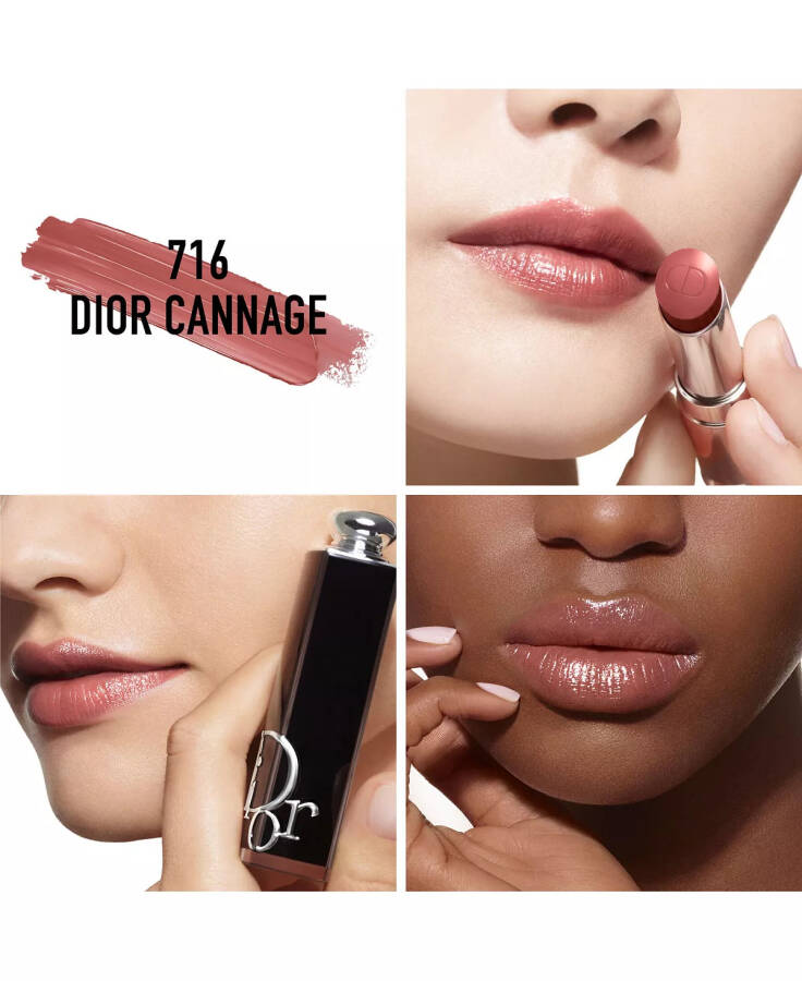 Addict Refillable Shine Lipstick 716 Dior Cannage (A deep nude) - 3