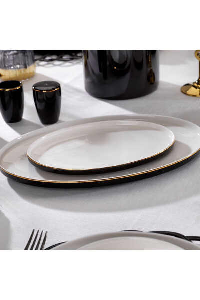 Adel Black Dinner Set - 56 Pieces - Black - 5