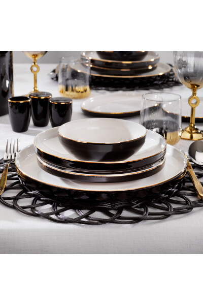 Adel Black Dinner Set - 56 Pieces - Black - 8