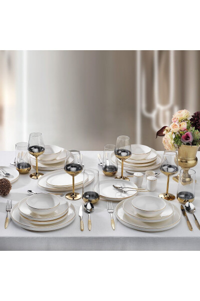 Adel Gold Dinner Set - 56 Pieces - Gold - 1