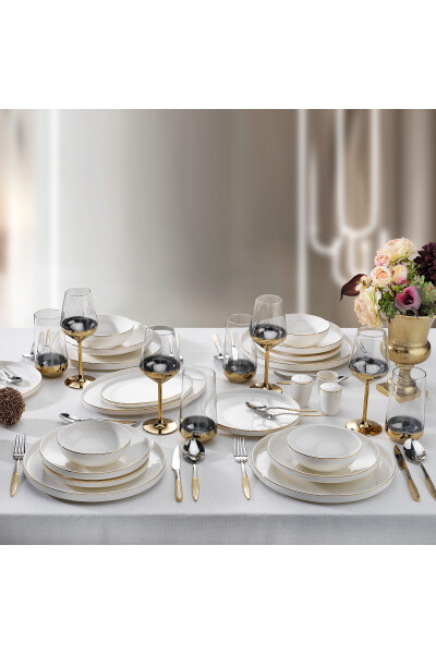 Adel Gold Dinner Set - 56 Pieces - Gold - 6