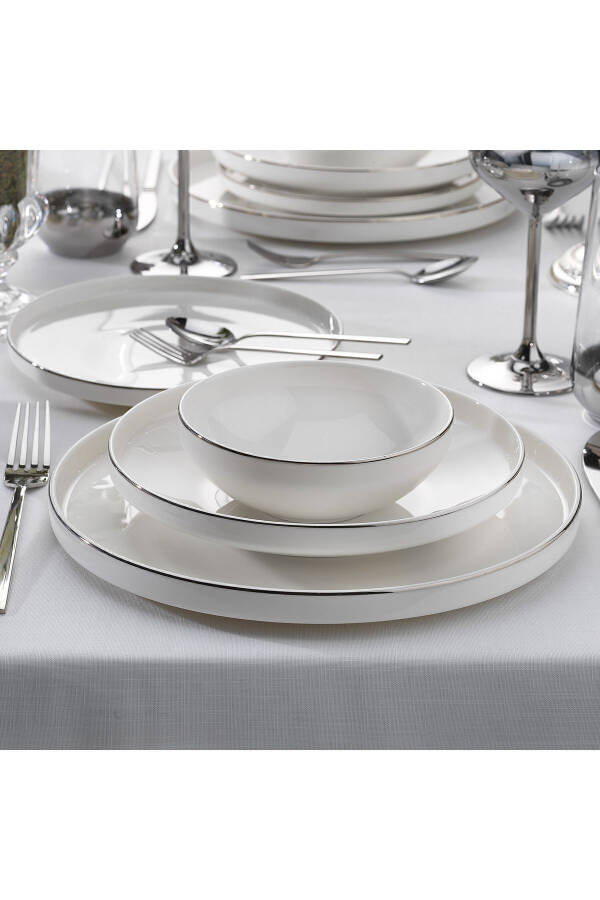 Adel Platinum Dinner Set 56 Pieces - Platinum - 19