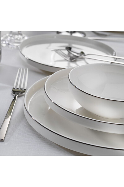 Adel Platinum Dinner Set 56 Pieces - Platinum - 12