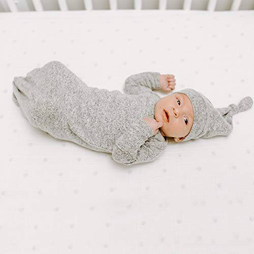 Aden + Anais Snuggle Knit Knotted Newborn Baby Gown and Hat Set - 15