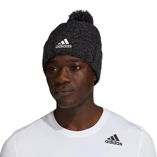 Adidas Erkaklar Recon Ballie Beanie, Standart Fit Cuffed Fleece-Lined Qishki to'qilgan shlyapa/qalpoq bilan Pom - 5