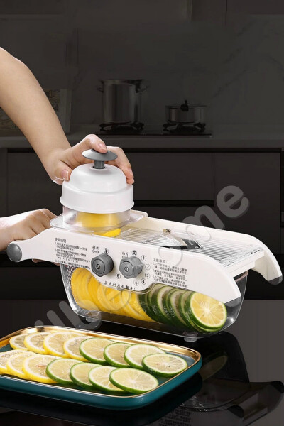 Adjustable Container Lemon Grater with Vegetable Finger Potato Cutter Grater Julienne Chips Slicing - 12