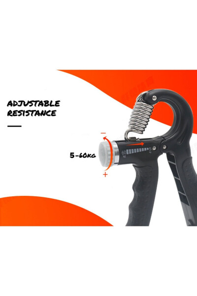 Adjustable Single Hand Grip Wrist Strengthener with Counter and Vein Enhancement 5-60 Kg - 2