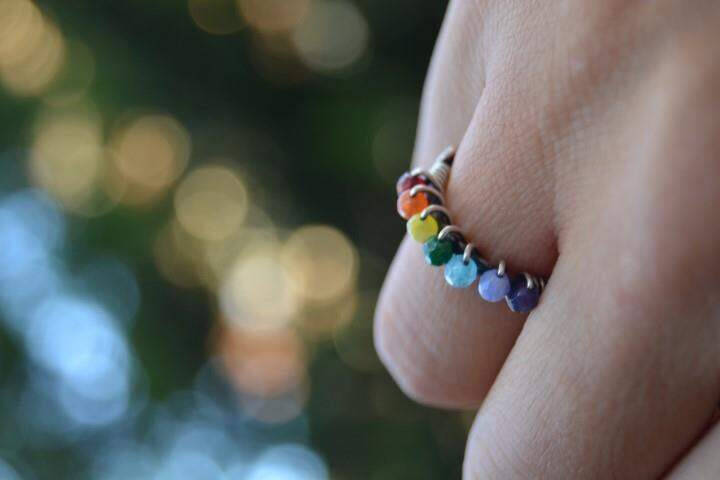 Adjustable Yoga Woman Ring with Crystal Stone - 1