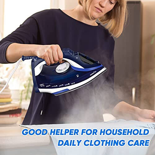 AEMEGO Steam Iron for Clothes Lightweight Portable Iron with Non Stick Ceramic Soleplate Anti Drip Vertical Irons for Ironing Clothes Self-Clean Auto-Off Function Small Size for Home Travel… - 4