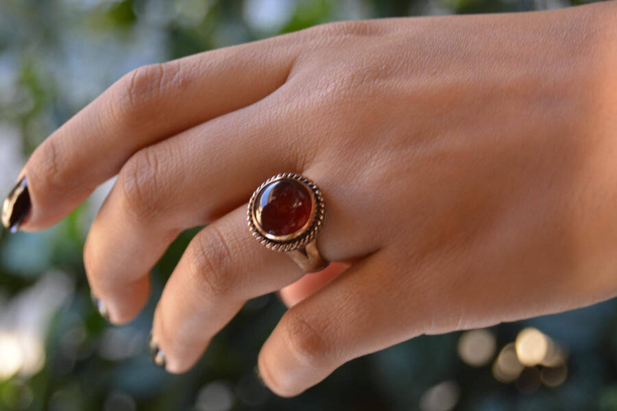 Agate Natural Stone Handmade Adjustable Women's Ring - 1