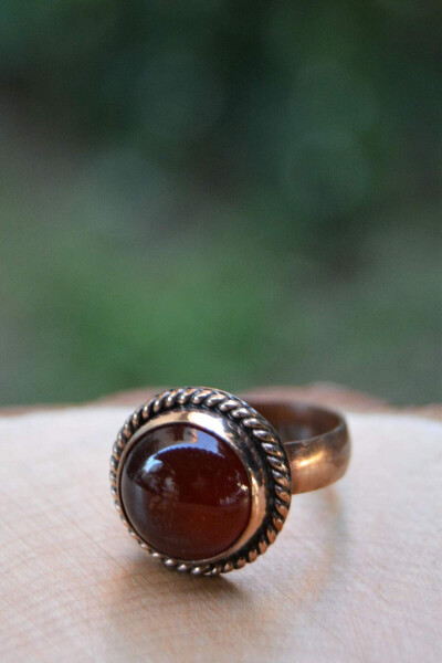 Agate Natural Stone Handmade Adjustable Women's Ring - 2