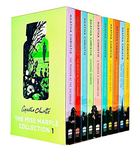 Agatha Christie Tarafından Miss Marple Gizemleri Serisi Kitapları 1-10 Koleksiyon Seti (Pederin Evi'nde Cinayet, Kütüphanedeki Ceset, Hareket Eden Parmak, Uyuyan Cinayet, Çavdarla Dolu Cep ve Daha Fazlası) - 1