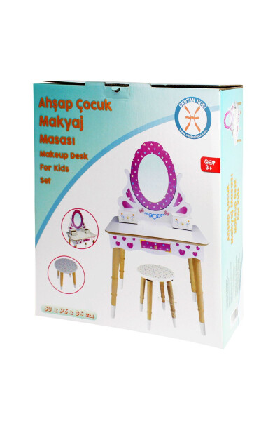 Ahşap Çocuk Makyaj Masası Seti Çg68-t3006 Pembe - 12