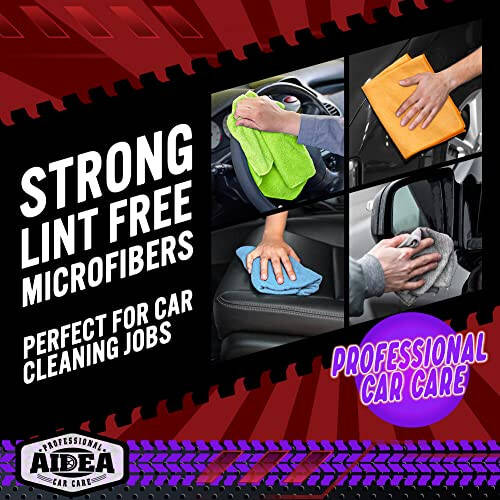 AIDEA Microfiber Cleaning Cloth for Car-24 Pack, 12in.x16in Car Microfiber Towels, Soft & Absorbent Cleaning Cloth, Premium Wash Cloth for House, Kitchen, Car, Shop Towels - 5