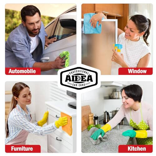 AIDEA Microfiber Cleaning Cloth for Car-24 Pack, 12in.x16in Car Microfiber Towels, Soft & Absorbent Cleaning Cloth, Premium Wash Cloth for House, Kitchen, Car, Shop Towels - 5