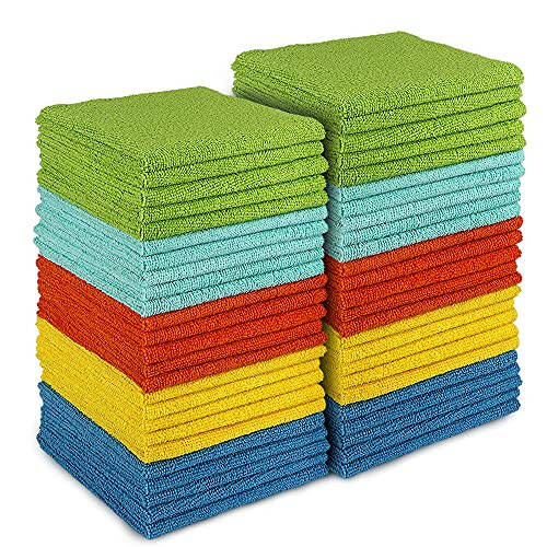 AIDEA Microfiber Cleaning Cloths-50PK, All-Purpose Cleaning Rags, Microfiber Rags for House, Microfiber Towels Cleaning, Dusting Cloth for Kitchen, Car, Window(12in.x 12in.) - 1