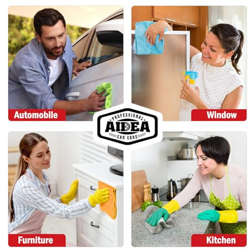 AIDEA Микрофибровая салфетка для чистки автомобиля - 24 упаковки, 12in.x16in автомобильные микрофибровые полотенца, мягкая и впитывающая салфетка для чистки, высококачественная салфетка для дома, кухни, автомобиля, салфетки для магазина - 5