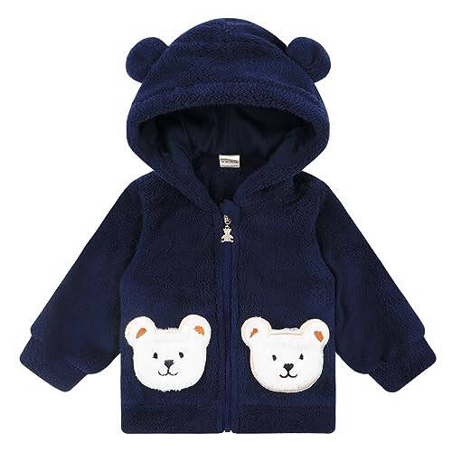 AIMISYOU Newborn Baby Girl Clothes Toddler Boy Fleece Jacket Neutral Outfit Winter Hoodie - 1