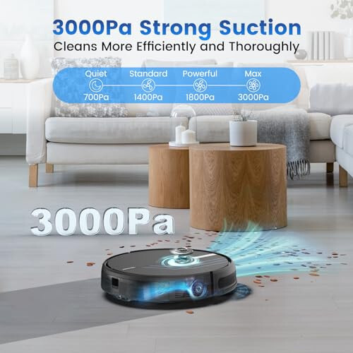 AIRROBO Robot Vacuum and Mop, 3000Pa Strong Suction Power Vacuum Mop Robot, Wi-Fi/App/Alexa, Self-Charging Robotic Vacuum for Hard Floor, Pet Hair and Low-Piled Carpet, Slim Design, Quiet，P30 - 3