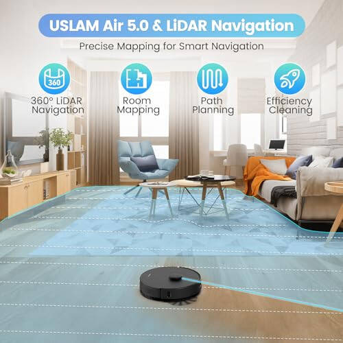 AIRROBO Robot Vacuum and Mop Combo, Self-Emptying, 60-Day Capacity, Home Mapping, Schedule, Wi-Fi/App/Alexa/Remote, 180mins Runtime, T20+ Robotic Vacuum Cleaner for Pet, Hard Floors, Carpet - 4