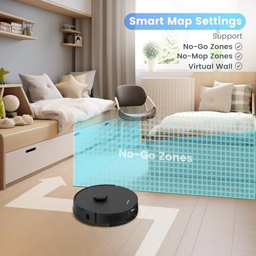 AIRROBO Robot Vacuum and Mop Combo, Self-Emptying, 60-Day Capacity, Home Mapping, Schedule, Wi-Fi/App/Alexa/Remote, 180mins Runtime, T20+ Robotic Vacuum Cleaner for Pet, Hard Floors, Carpet - 6